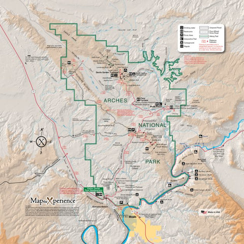 Arches National Park - NPS Map - Hike Utah - Bike Utah Preview 1