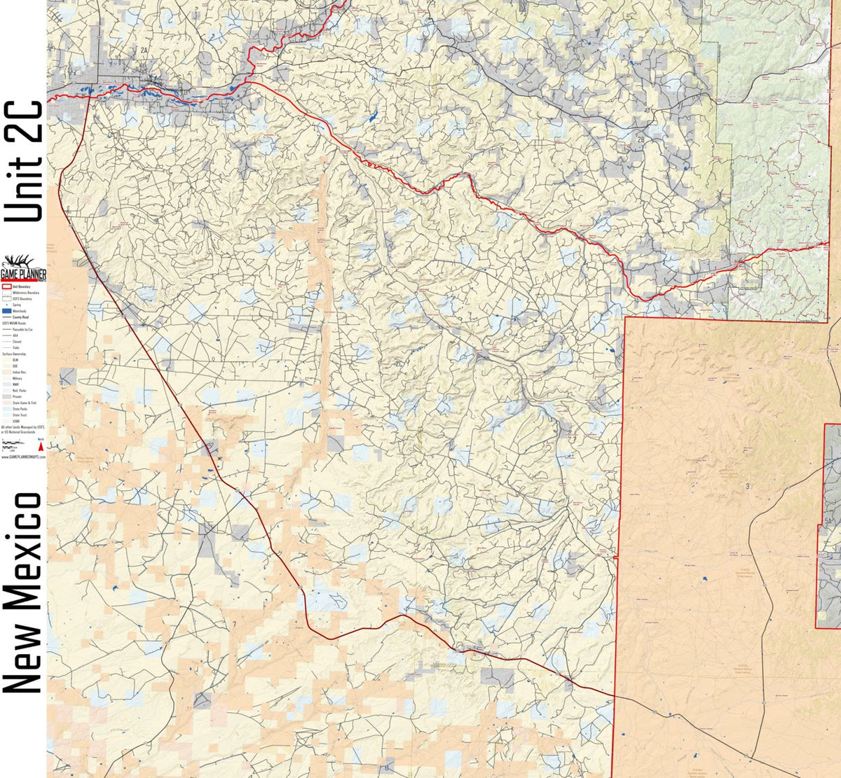 New Mexico Unit 2C Map by Game Planner Maps | Avenza Maps