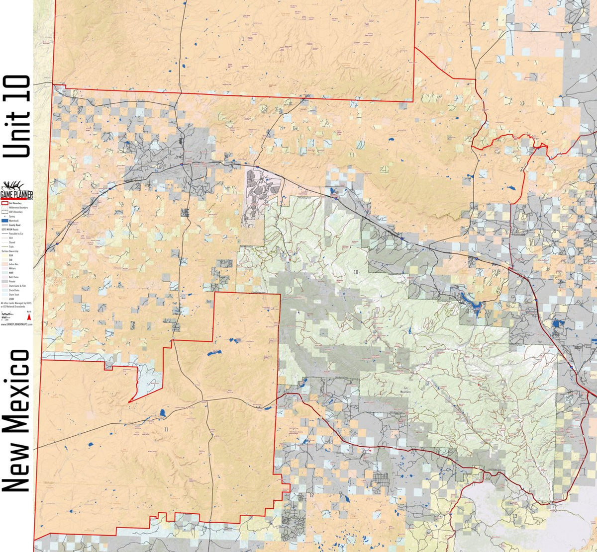 New Mexico Unit 10 Map by Game Planner Maps | Avenza Maps