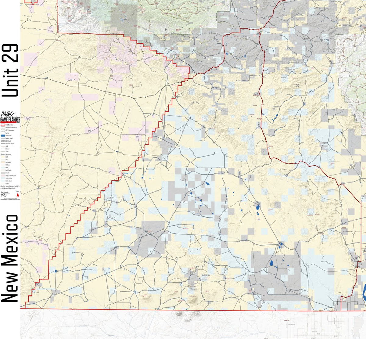 New Mexico Unit 29 Map by Game Planner Maps | Avenza Maps