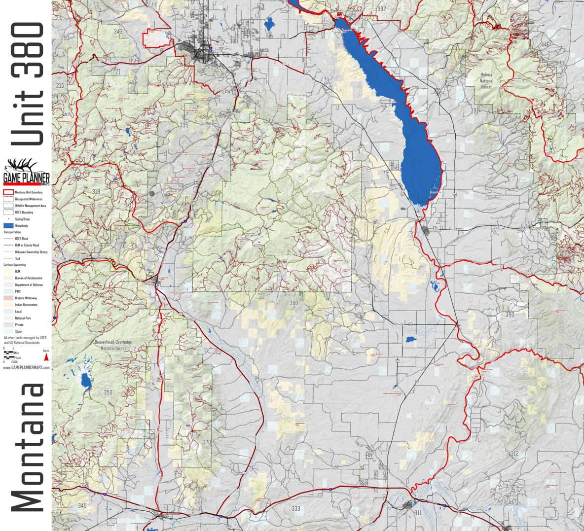 Montana Hunting Unit 380 Map by Game Planner Maps | Avenza Maps