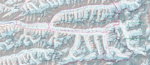 Inylchek Glacier, Khan Tengri 1:110 000 Map by terraQuest | Avenza Maps