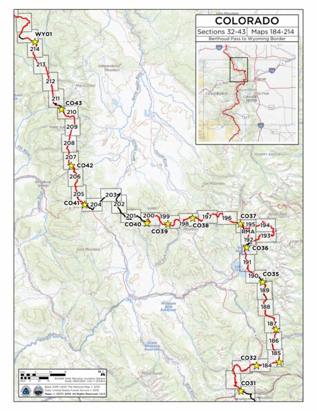 CDT Map Set - Colorado 32-43 - Key Map Preview 1