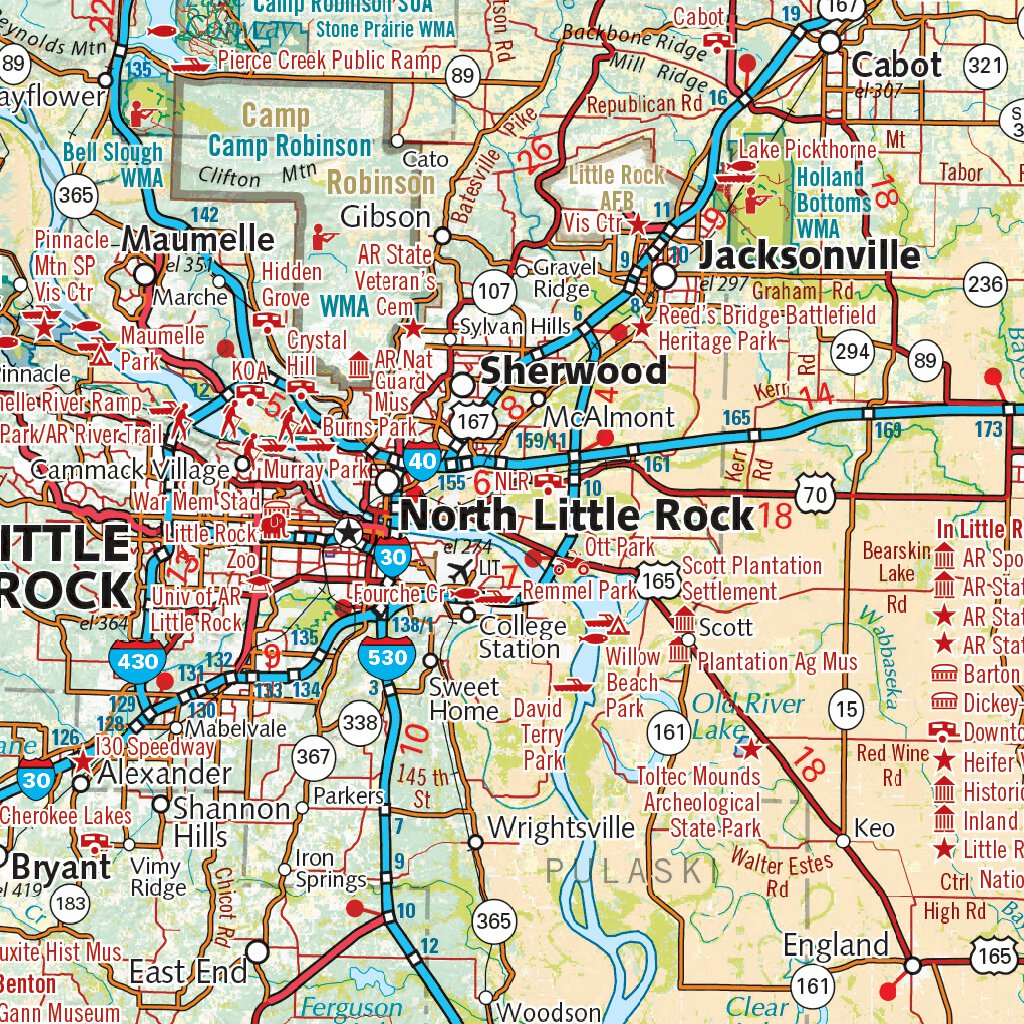 Arkansas Recreation Map by East View Map Link | Avenza Maps