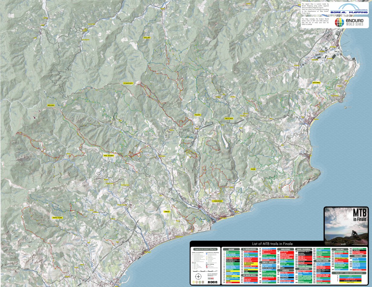 finale ligure mountainbike trail map MTB in Finale