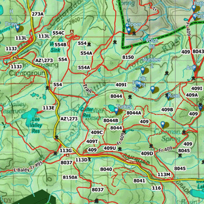 HuntData Arizona Elk Hunt Unit 1 Game Concentration Map Preview 2