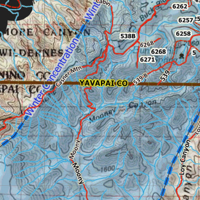 HuntData Arizona Elk Hunt Unit 6B Game Concentration Map Preview 2