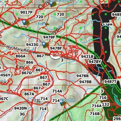 HuntData Arizona Elk Hunt Unit 5B-North Game Concentration Map Preview 3