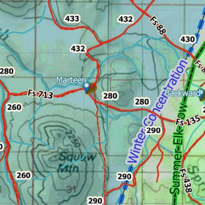 HuntData Arizona Elk Hunt Unit 7-West Game Concentration Map Preview 2