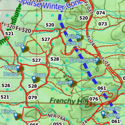 HuntData Arizona Elk Hunt Unit 7-West Game Concentration Map Preview 3