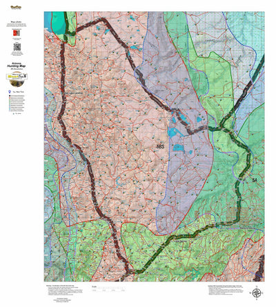 HuntData Arizona Elk Hunt Unit 5B-South Game Concentration Map Preview 1