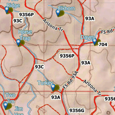 HuntData Arizona Elk Hunt Unit 5B-South Game Concentration Map Preview 2