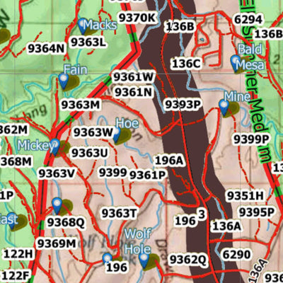 HuntData Arizona Elk Hunt Unit 5B-South Game Concentration Map Preview 3