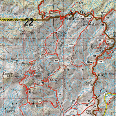 HuntData Arizona Elk Hunt Unit 22 Game Concentration Map Preview 2