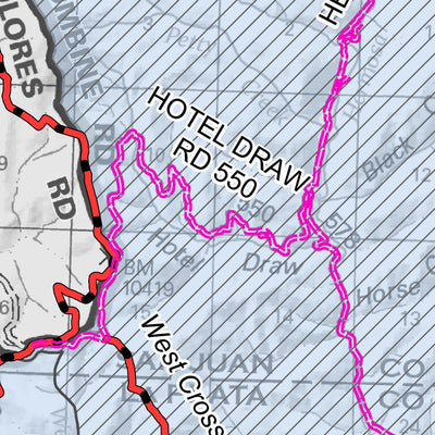 San Juan NF - Hermosa Creek Watershed - Motorized Vehicle Travel Map Preview 3
