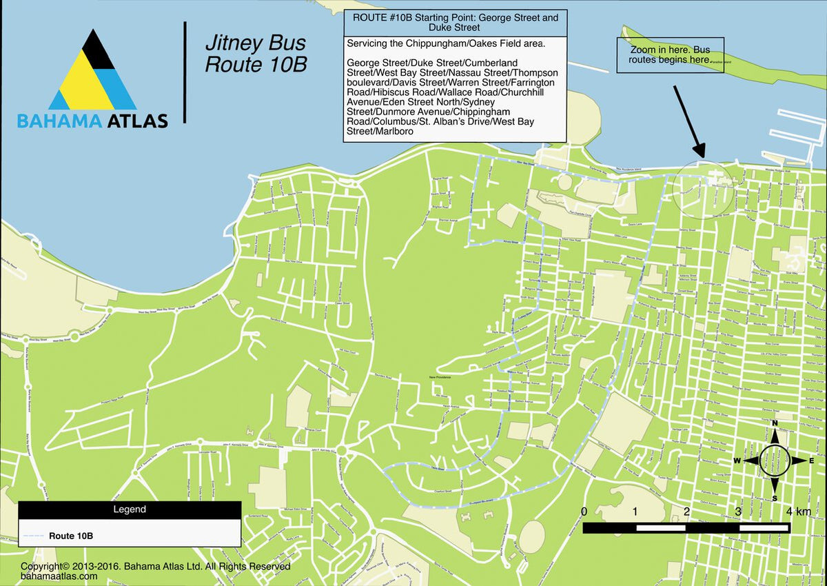 New Providence, Bahamas - Bus Route 10B Map by Bahama Atlas | Avenza Maps