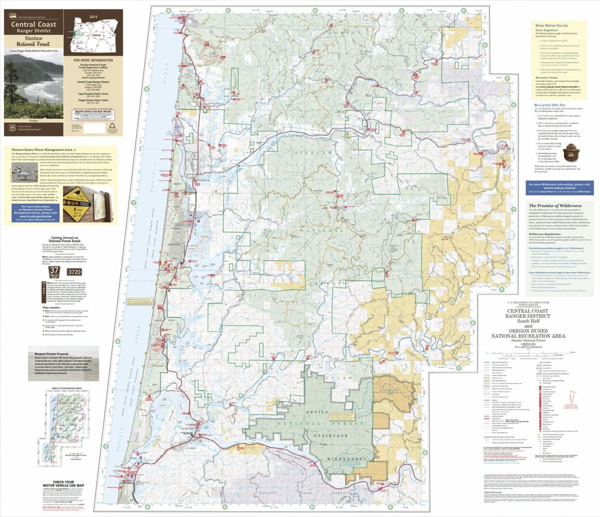 Central Coast Ranger District Map South - ODNRA North by US Forest ...