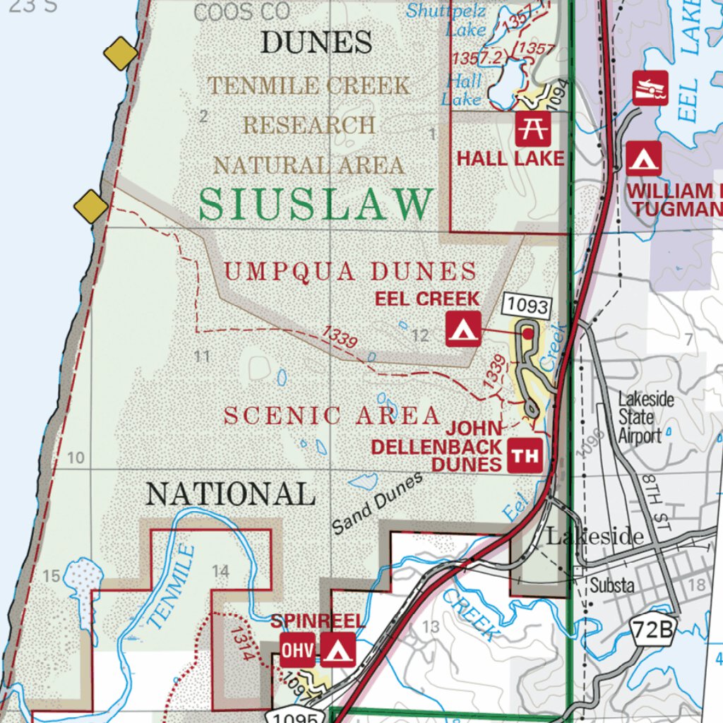 Mio Ranger Distric Central Coast Ranger District Map - ODNRA South by US Forest Service R6 ...