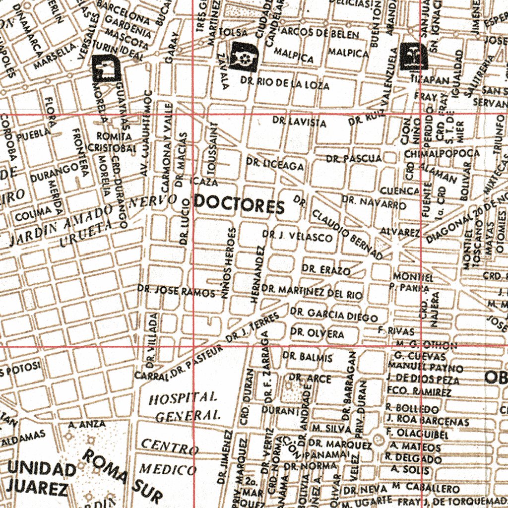Mapa de Roma, Ciudad de Mexico 70´s Map by Guia Roji | Avenza Maps