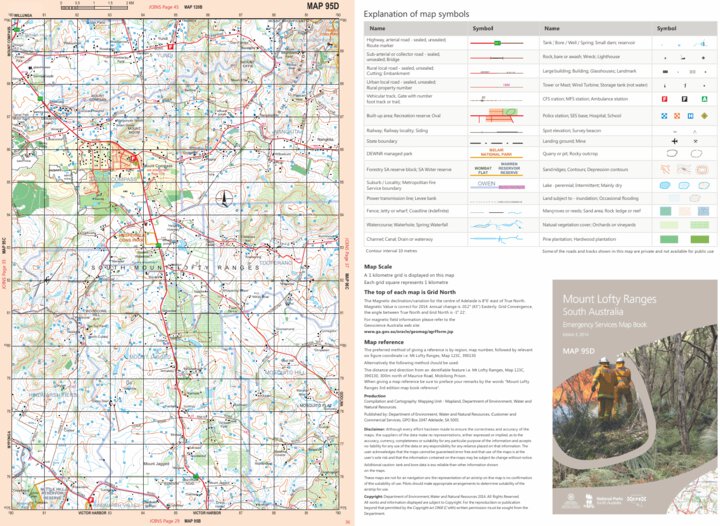 Mount Lofty Ranges Map 95D by Mapland - Department for Environment and ...