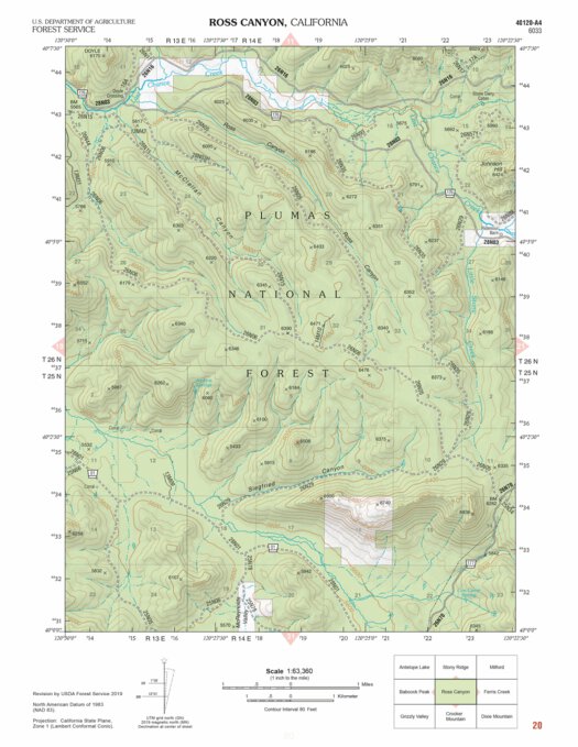 Ross Canyon Map by US Forest Service R5 | Avenza Maps