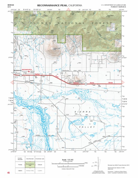 Reconnaissance Peak Map by US Forest Service R5 | Avenza Maps