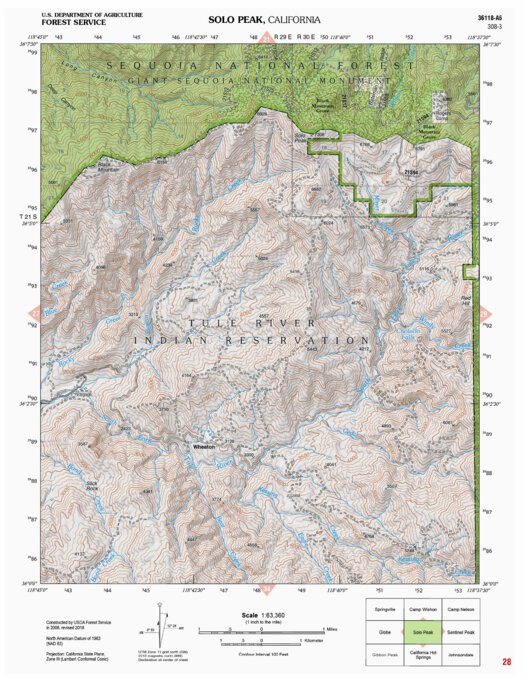 Solo Peak Map by US Forest Service R5 | Avenza Maps