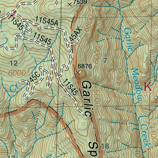 Spur Example On Map Rough Spur Map by US Forest Service R5 | Avenza Maps