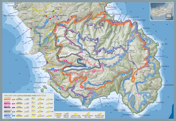 elba mountainbike karte Isola d'Elba Mountainbike - Capoliveri Bike Park Map by CARTAGO
