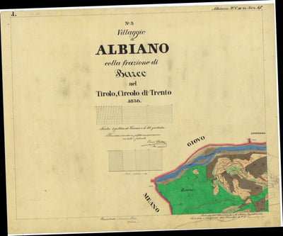 ALBIANO Mappa originale d'impianto del Catasto austro-ungarico. Scala 1:2880 Preview 1