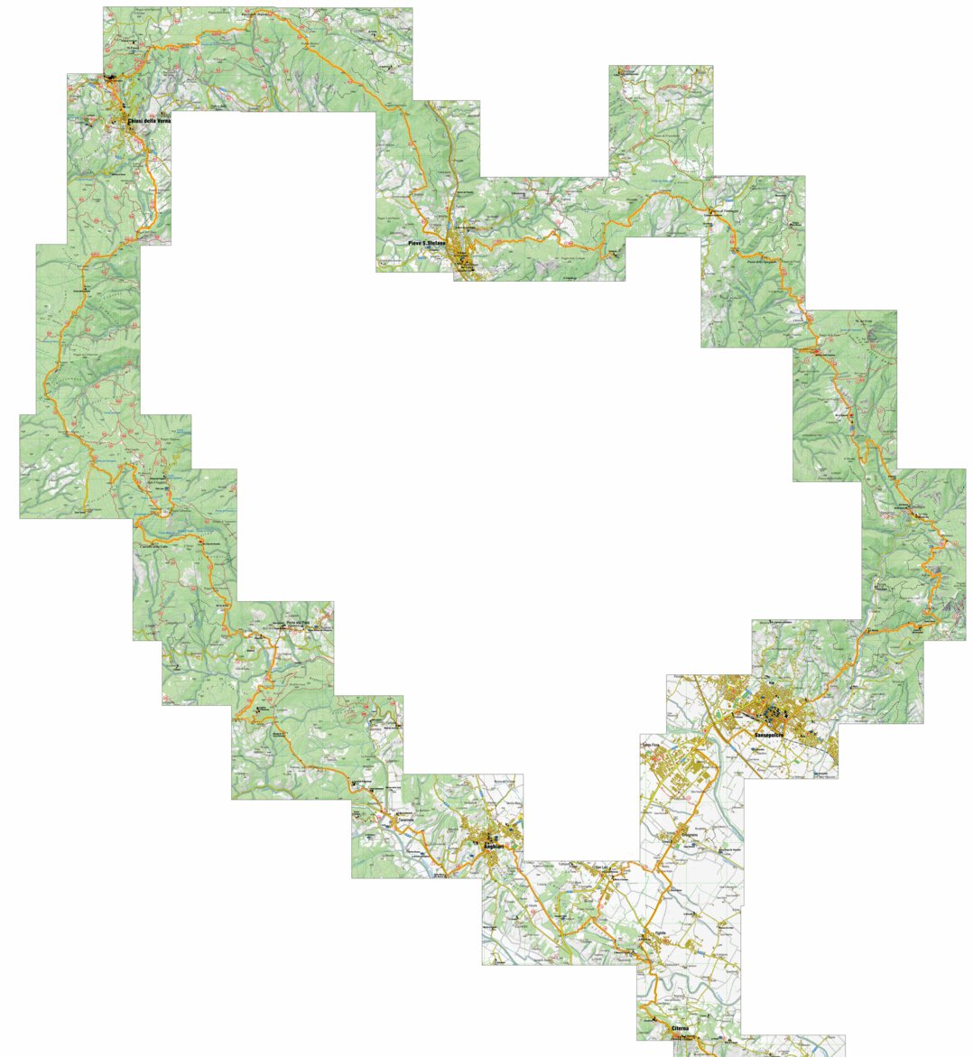 Verna Map Cammino di San Francesco 1:25.000 from La Verna to Assisi Map by L ...