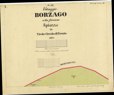 BORZAGO Mappa originale d'impianto del Catasto austro-ungarico. Scala 1:2880 Preview 1