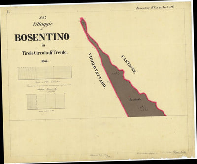 BOSENTINO Mappa originale d'impianto del Catasto austro-ungarico. Scala 1:2880 Preview 1