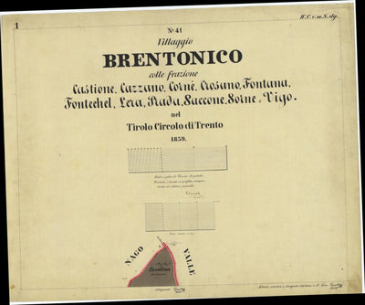 BRENTONICO Mappa originale d'impianto del Catasto austro-ungarico. Scala 1:2880 Preview 1