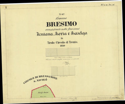 BRESIMO Mappa originale d'impianto del Catasto austro-ungarico. Scala 1:2880 Preview 1