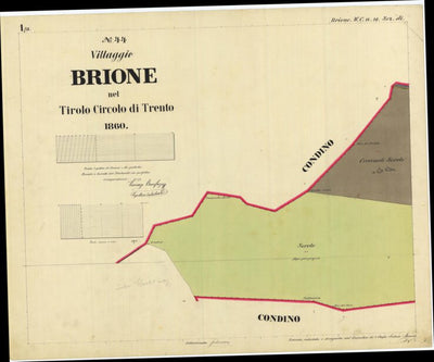 BRIONE Mappa originale d'impianto del Catasto austro-ungarico. Scala 1:2880 Preview 1