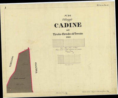 CADINE Mappa originale d'impianto del Catasto austro-ungarico. Scala 1:2880 Preview 1