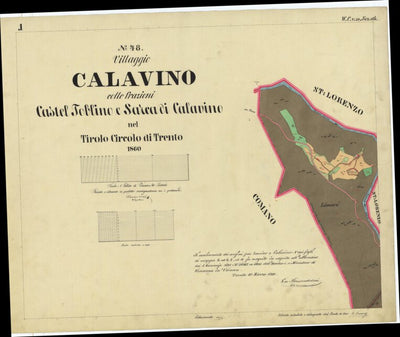 CALAVINO Mappa originale d'impianto del Catasto austro-ungarico. Scala 1:2880 Preview 1