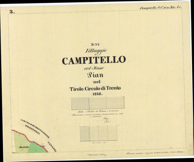 CAMPITELLO Mappa originale d'impianto del Catasto austro-ungarico. Scala 1:2880 Preview 1