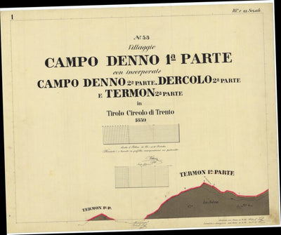 CAMPODENNO PRIMA PARTE Mappa originale d'impianto del Catasto austro-ungarico. Scala 1:2880 Preview 1