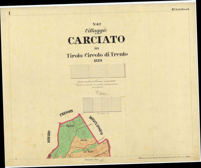 CARCIATO Mappa originale d'impianto del Catasto austro-ungarico. Scala 1:2880 Preview 1