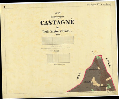 CASTAGNÈ Mappa originale d'impianto del Catasto austro-ungarico. Scala 1:2880 Preview 1