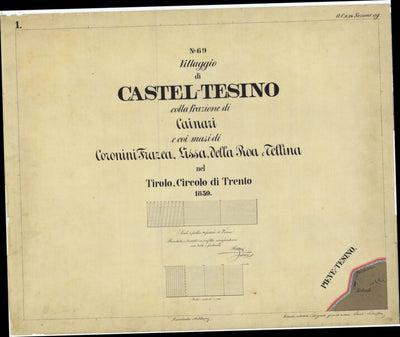 CASTEL TESINO Mappa originale d'impianto del Catasto austro-ungarico. Scala 1:2880 Preview 1
