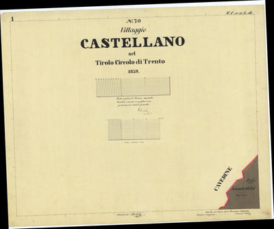 CASTELLANO Mappa originale d'impianto del Catasto austro-ungarico. Scala 1:2880 Preview 1