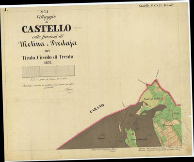CASTELLO DI FIEMME Mappa originale d'impianto del Catasto austro-ungarico. Scala 1:2880 Preview 1