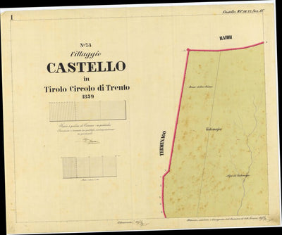 CASTELLO DI OSSANA MALÈ Mappa originale d'impianto del Catasto austro-ungarico. Scala 1:2880 Preview 1