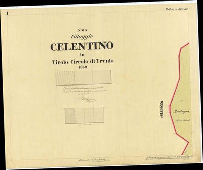 CELENTINO Mappa originale d'impianto del Catasto austro-ungarico. Scala 1:2880 Preview 1