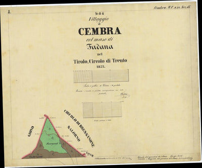 CEMBRA Mappa originale d'impianto del Catasto austro-ungarico. Scala 1:2880 Preview 1