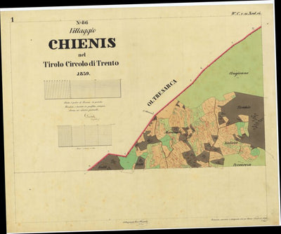 CHIENIS Mappa originale d'impianto del Catasto austro-ungarico. Scala 1:2880 Preview 1