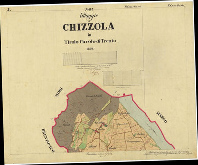 CHIZZOLA Mappa originale d'impianto del Catasto austro-ungarico. Scala 1:2880 Preview 1